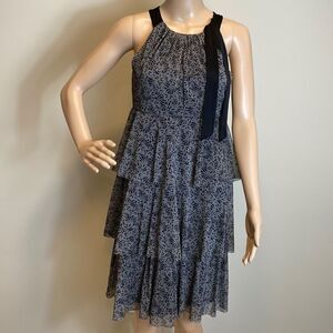 Maggy L sleeveless A-linel layered dress size 6
